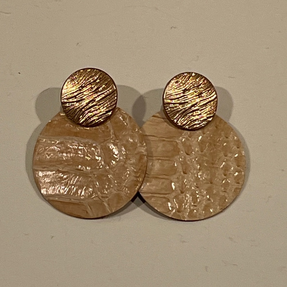 Embossed Leather Textured Earrings